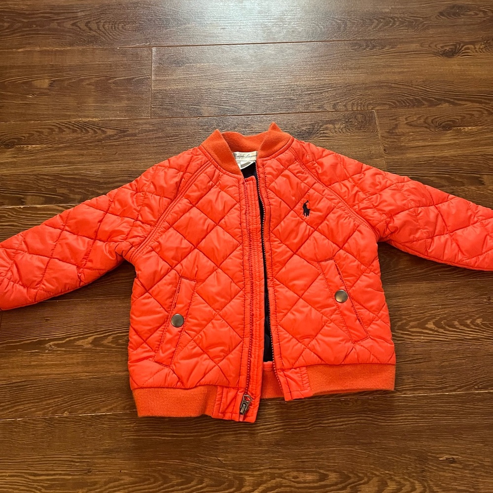 Ralph Lauren Orange and Black Quilted Jacket